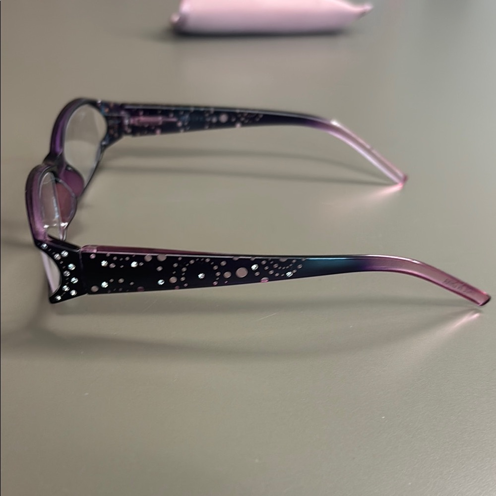2 Pack M+ Women’s Rectangular Plastic Reading Glasses 2.50 + Cases - Picture 4 of 8
